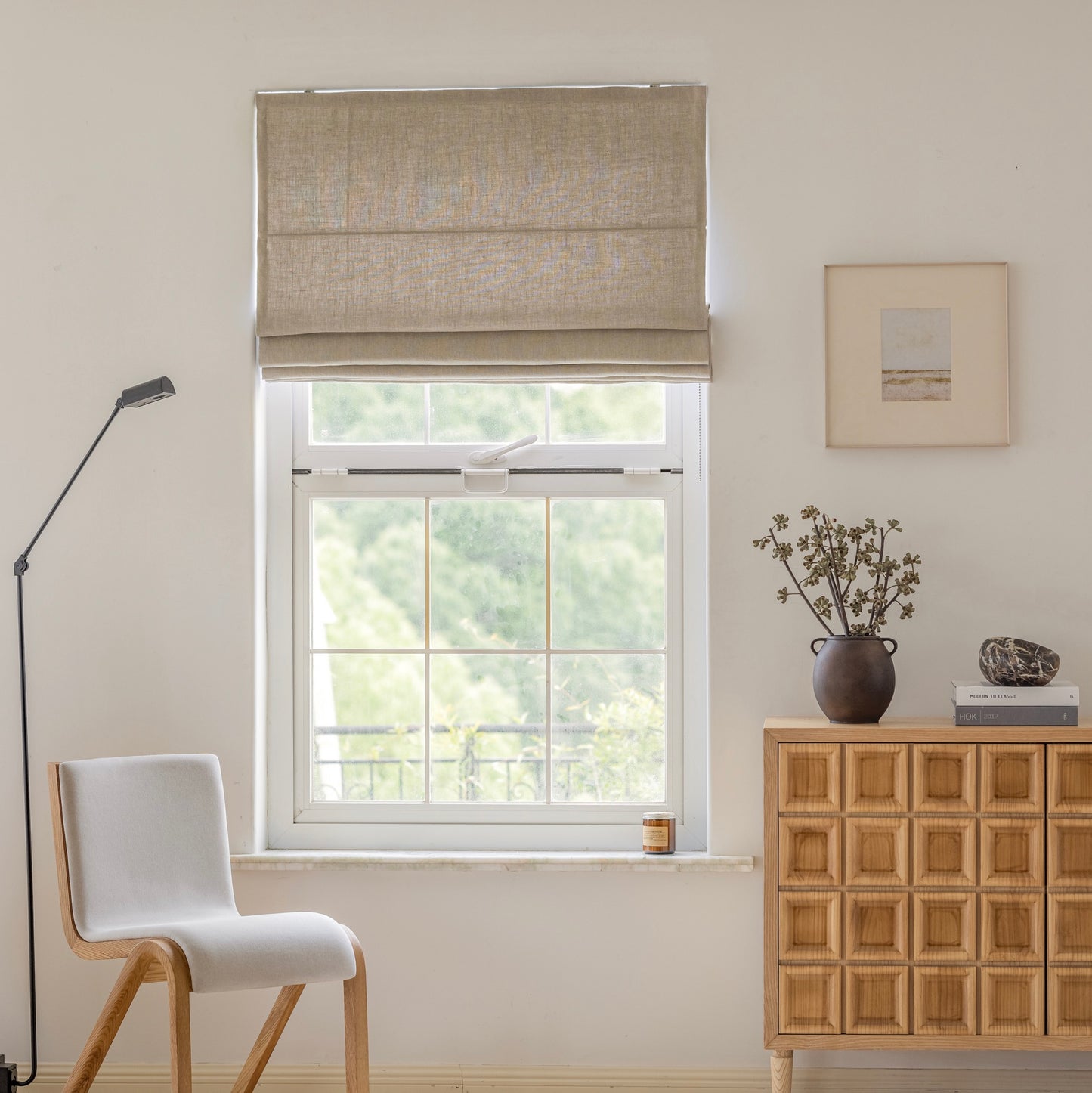 thick linen fabric blinds
