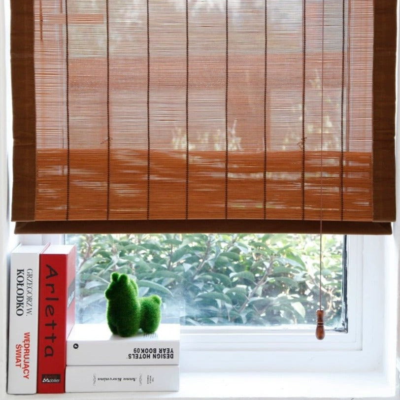 Bamboo Blinds with Side Trim, Natural bamboo Shades with/out Lining, with/out Fabric Trim