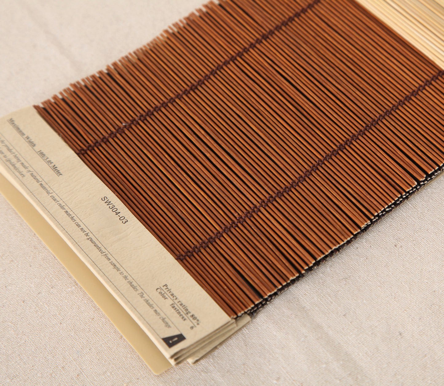 Bamboo Blinds Samples, Thin Bamboo Swatches, Natural Material Window Treatment