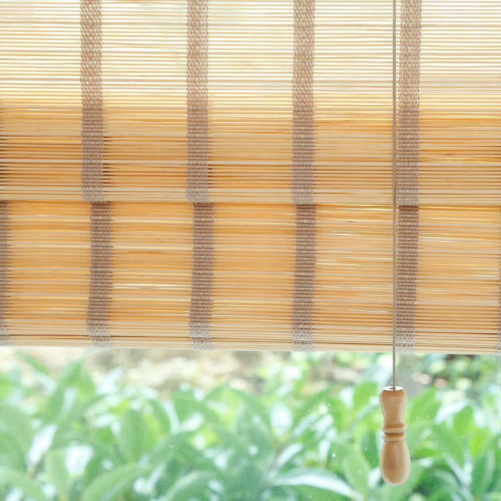 Custom Bamboo Blinds, Natural Bamboo Roman Shades, with/out Scallop Valance, with/out Lining