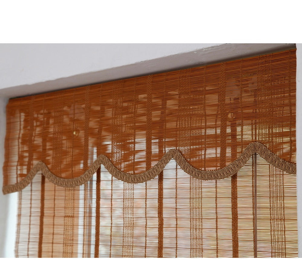 Bamboo Shades, Custom Bamboo Fold Up Blinds, with/out Scallop Valance, with/out Lining