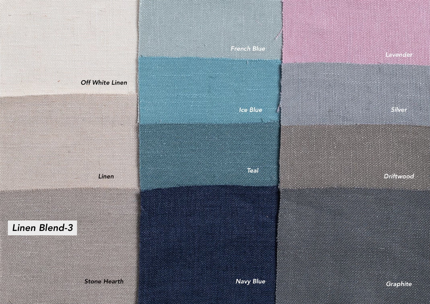 Fabric Swatches Linen Poly Blend-3, Shades and Curtain Fabric Swatches, Trim Colors