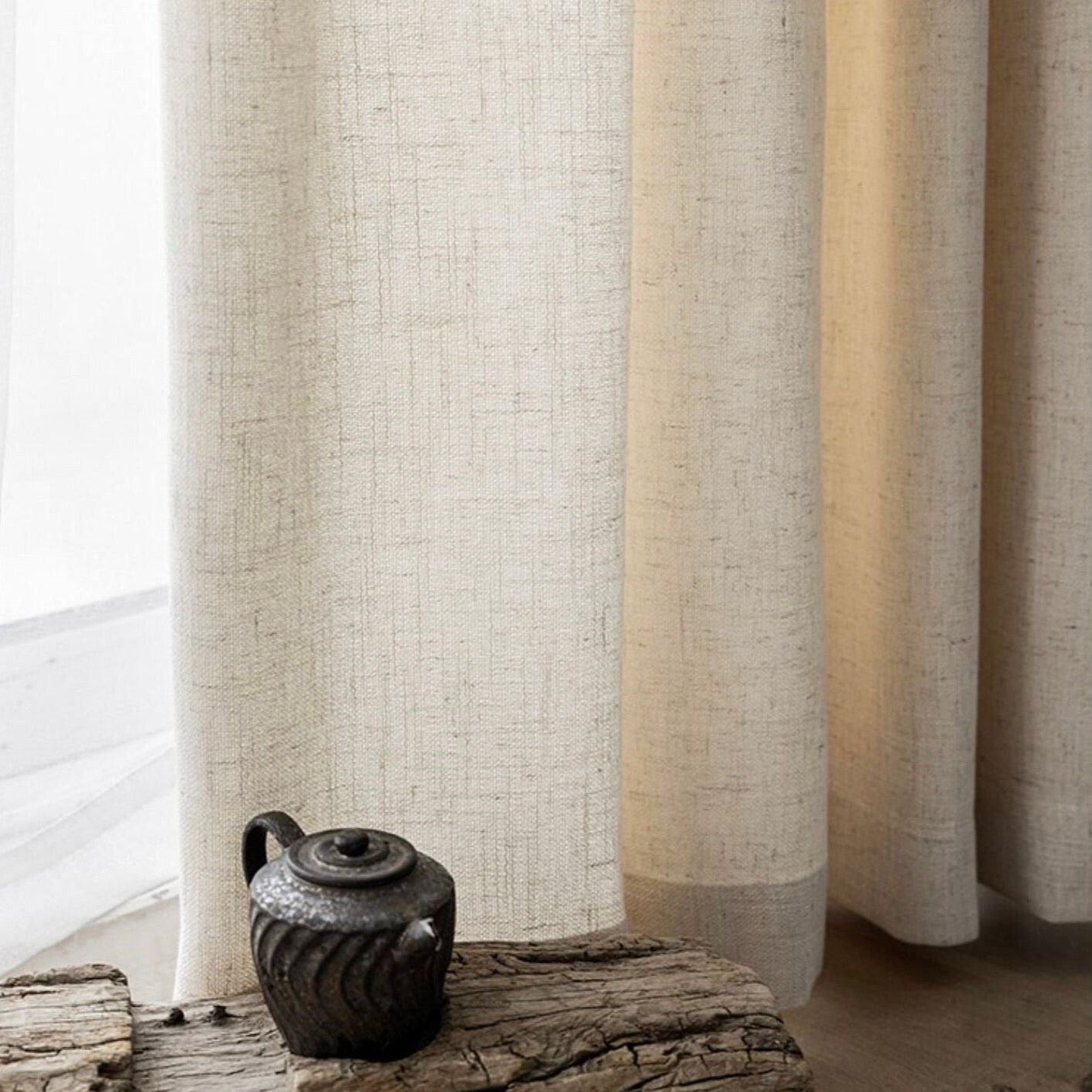 Custom Curtain Panels, Linen blend-4 Fabric, Customized Size and Finish Available