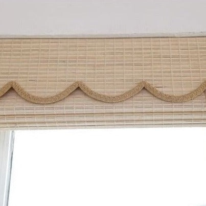 Bamboo Shades with Scallop Valance, Nursery Custom Bamboo Fold Up Blinds with/out Lining