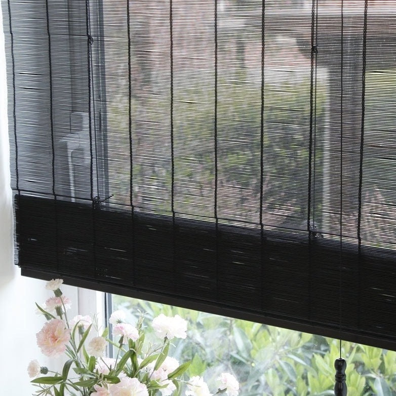 Bamboo Blinds with Side Trim, Natural bamboo Shades with/out Lining, with/out Fabric Trim