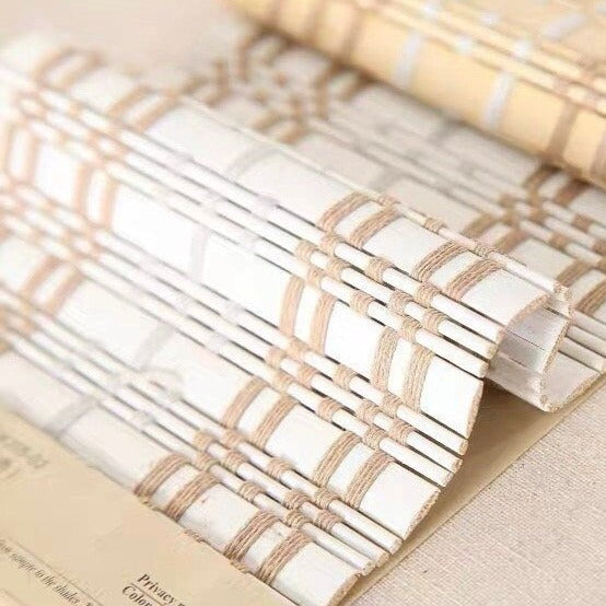 White Bamboo Swatches, Natural Material Window Treatment Samples